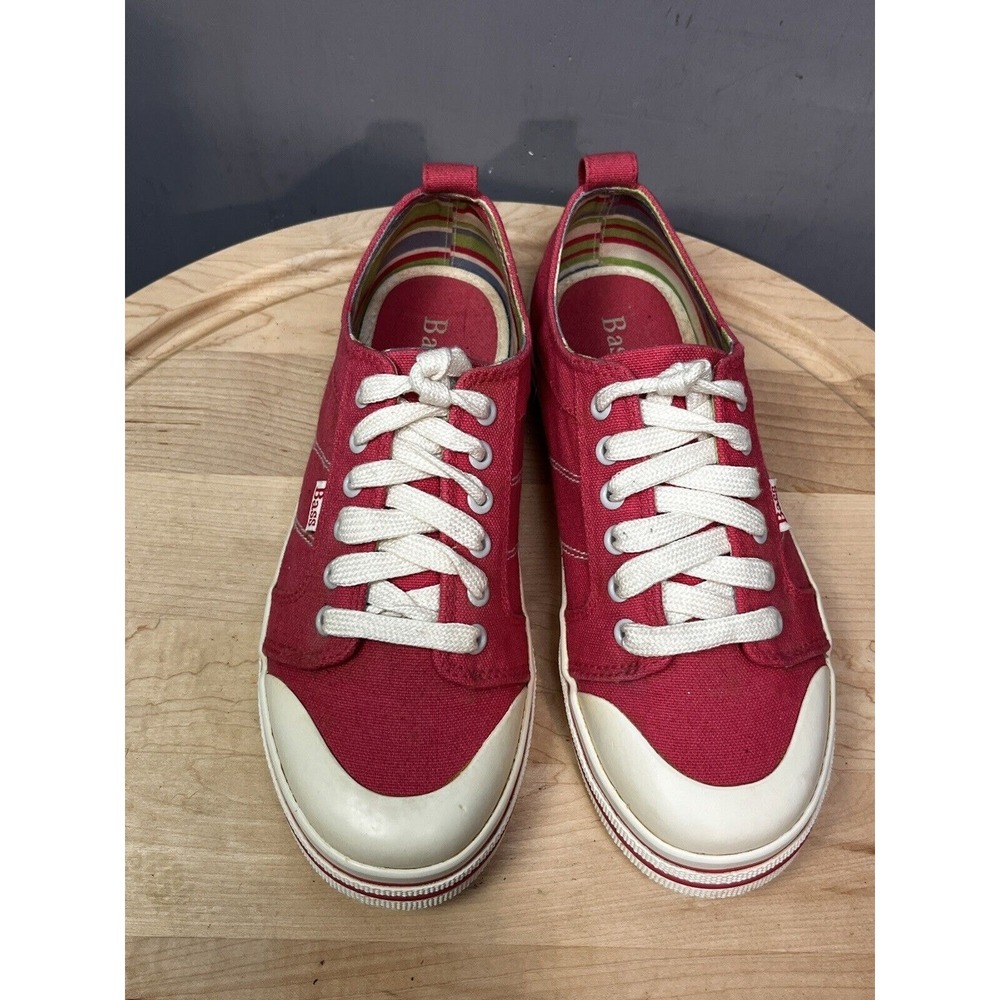 Bass Sneakers Womens 7.5 Red Zone Canvas Low Top Lace Up Casual Shoes - Picture 2 of 8